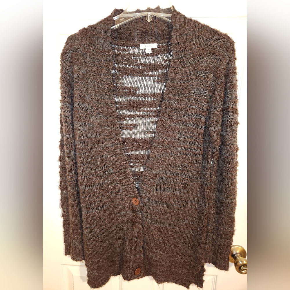 Caslon dark brown long cardi